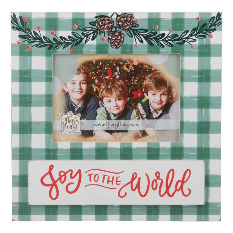 Joy to the World Plaid Frame - GLORY HAUS 