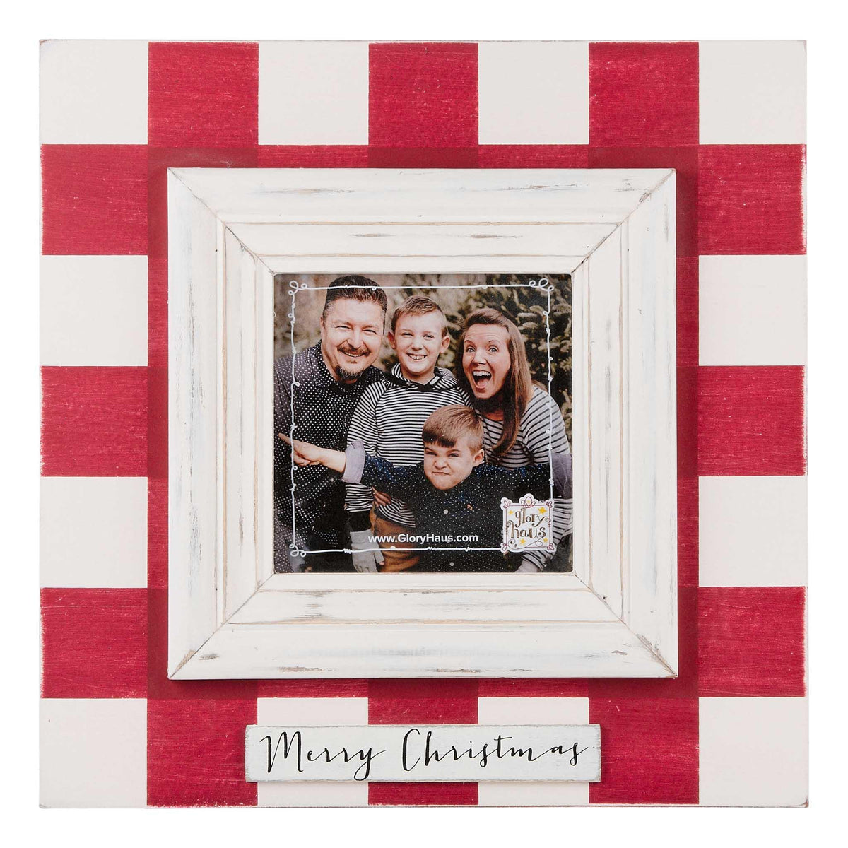 Merry Christmas Red Plaid Frame - GLORY HAUS 