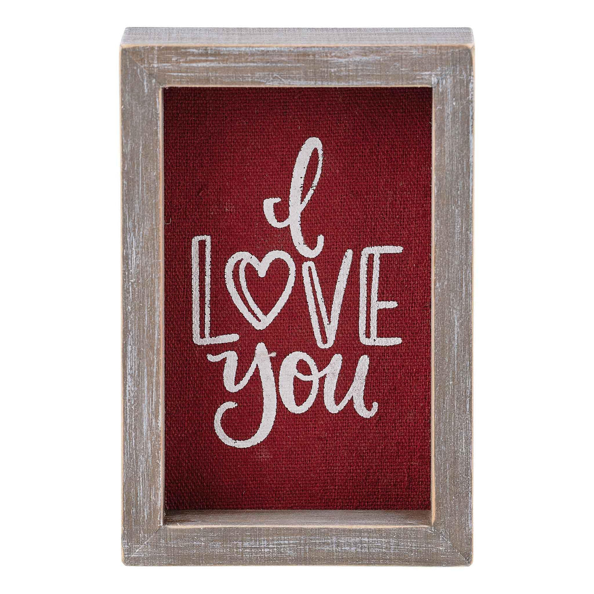 I Love You Red Linen Framed Board - GLORY HAUS 