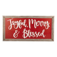 Joyful Merry & Blessed Framed Board - GLORY HAUS 