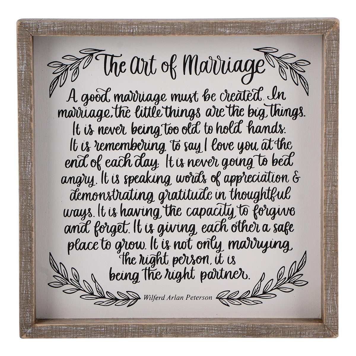 Art of Marriage Framed Board Small - GLORY HAUS 