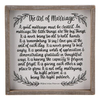 Art of Marriage Framed Board Large - GLORY HAUS 