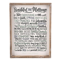 Beautiful the Marriage Framed Board Small - GLORY HAUS 