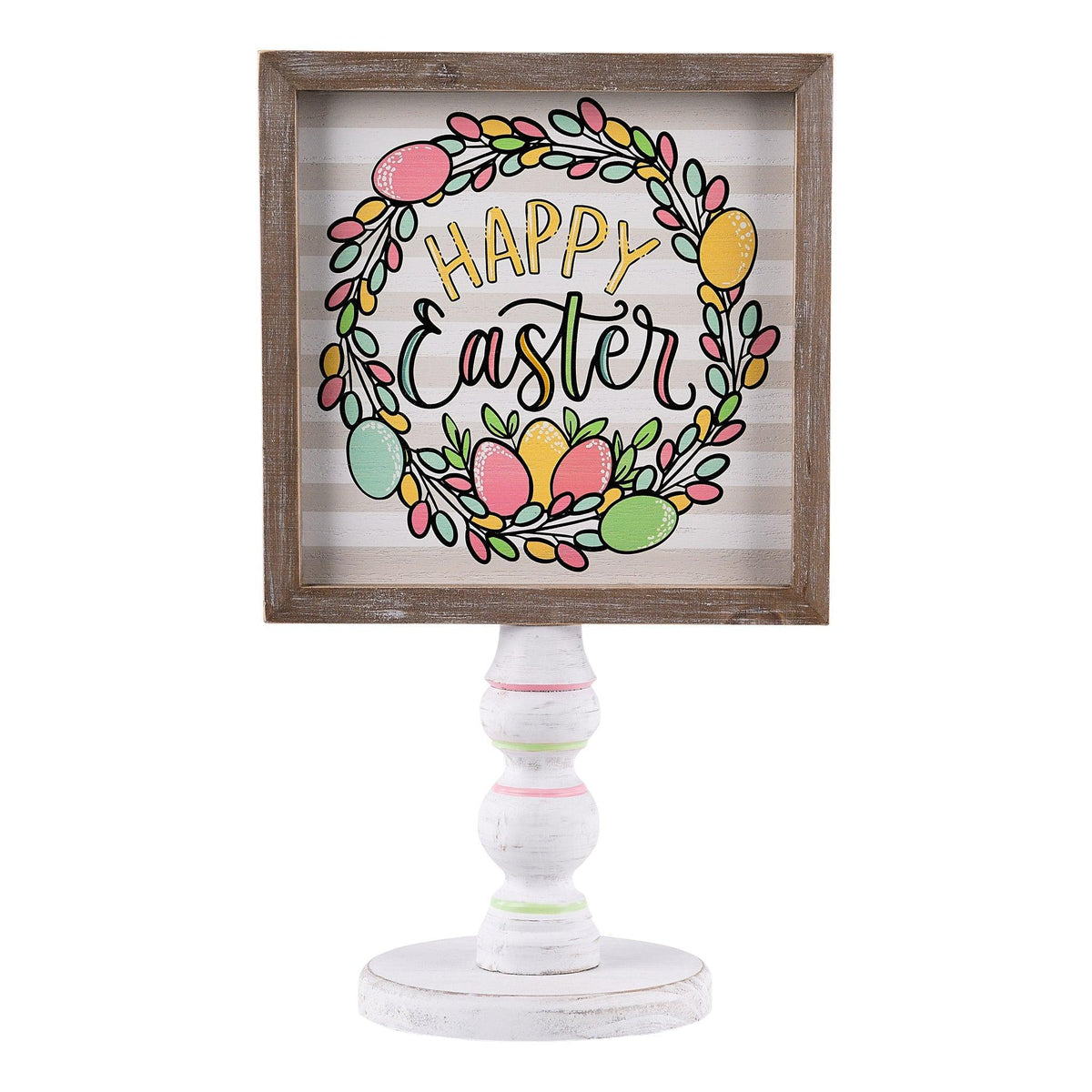Greet All With A Happy Easter Egg Wreath Stand This Spring