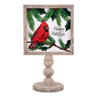 Happy Holidays Red Bird Stand