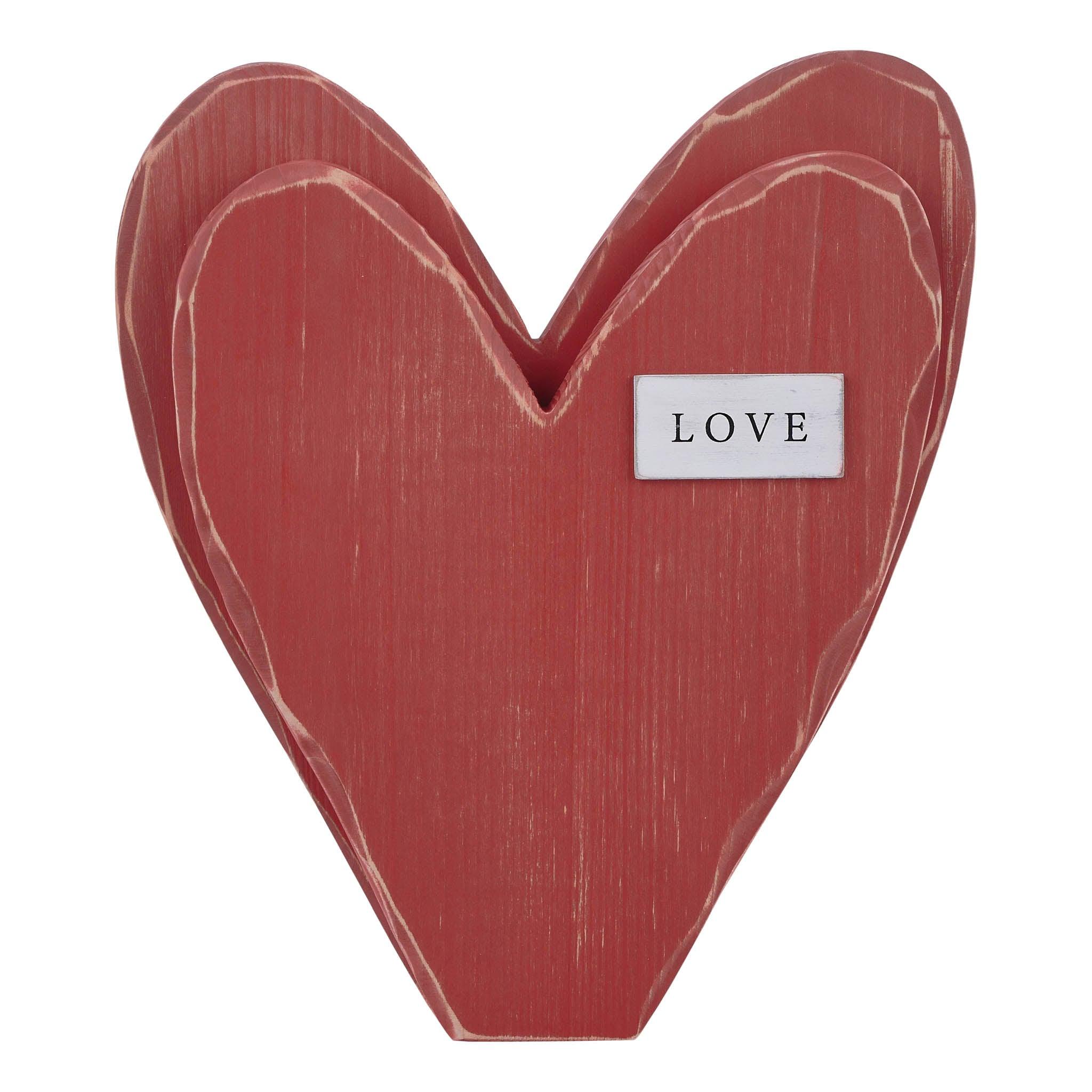 Handcrafted Beauty: Carved and Painted Wooden Heart Decor – GLORY HAUS