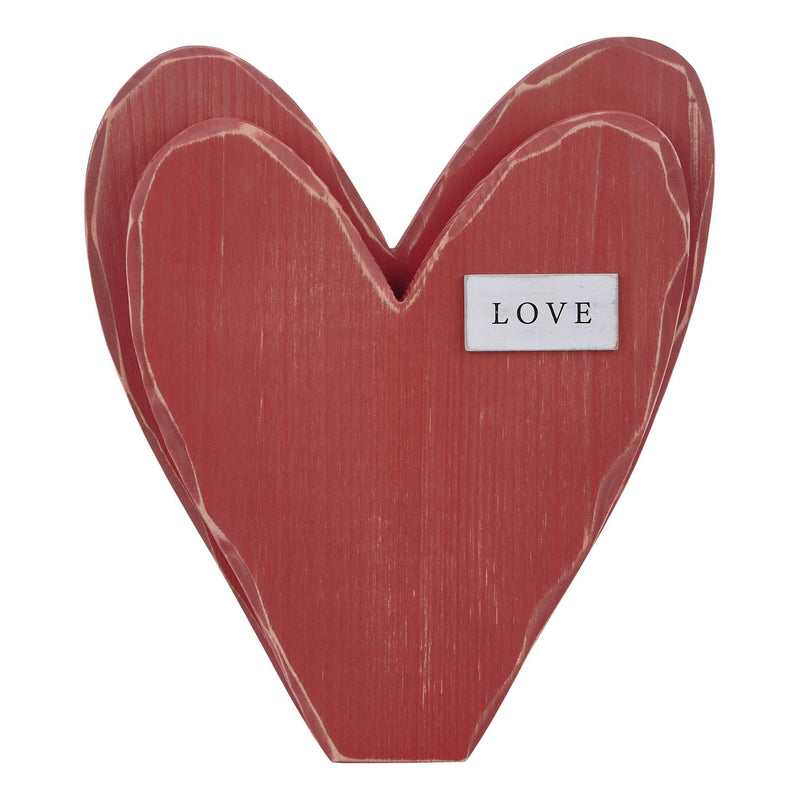 Love Red Wooden Heart - GLORY HAUS 