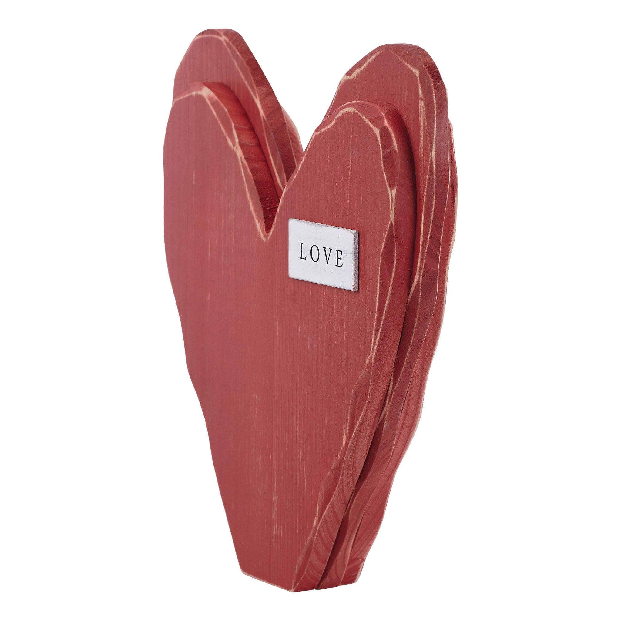 Heart wooden heart standing art wood carving love Sculpture