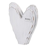 Hope White Wooden Heart - GLORY HAUS 