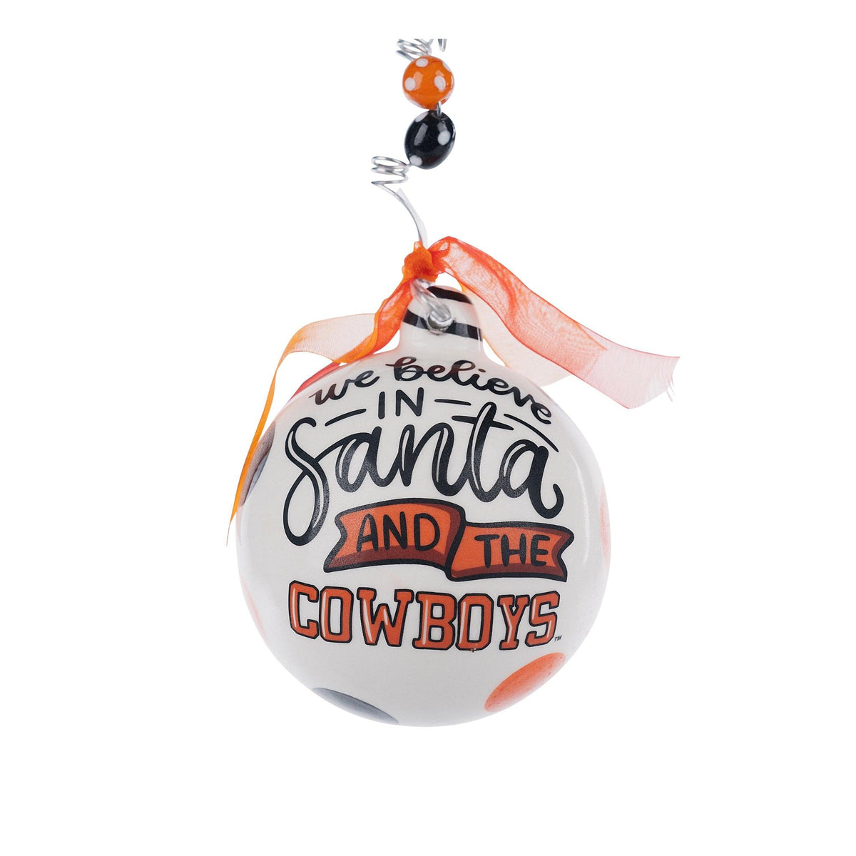 Oklahoma State We Believe Ornament - GLORY HAUS 