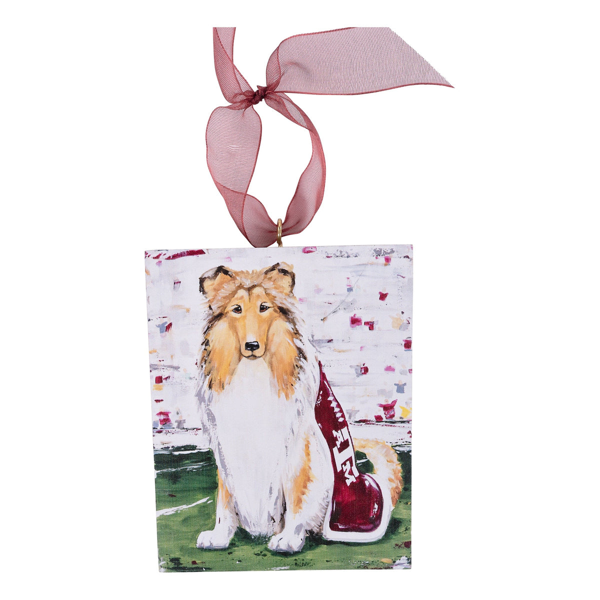 Texas A & M Reveille Block Ornament