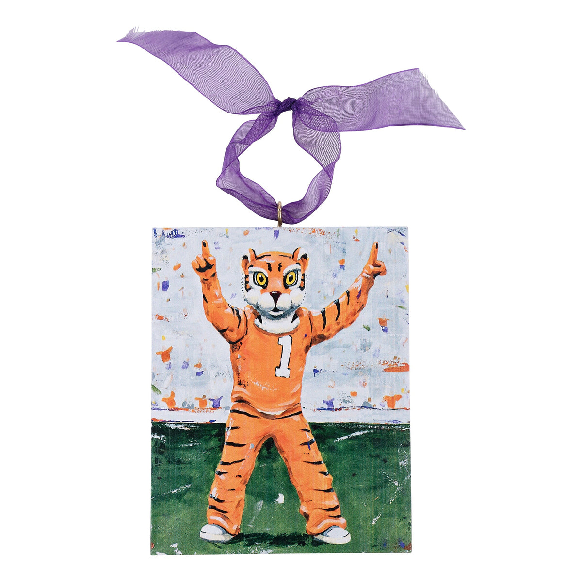 Clemson Tiger Block Ornament