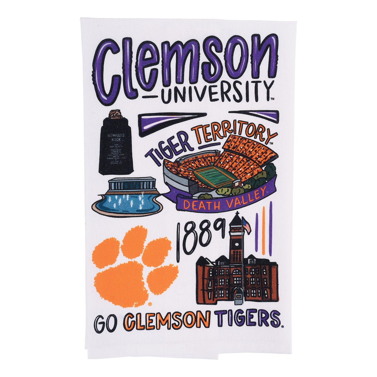 Clemson Icon Tea Towel - GLORY HAUS 