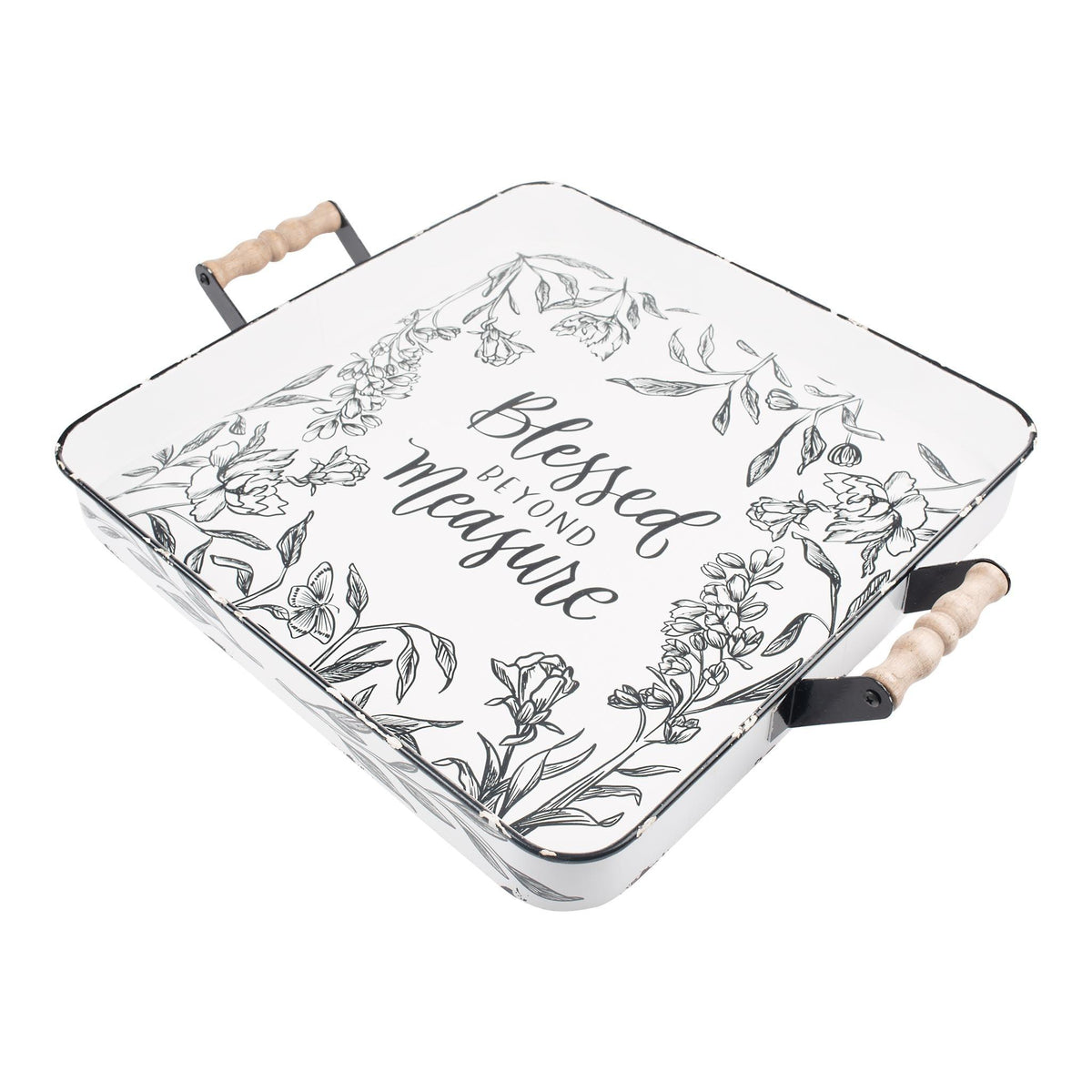 Blessed Beyond Measure Enamel Tray - GLORY HAUS 