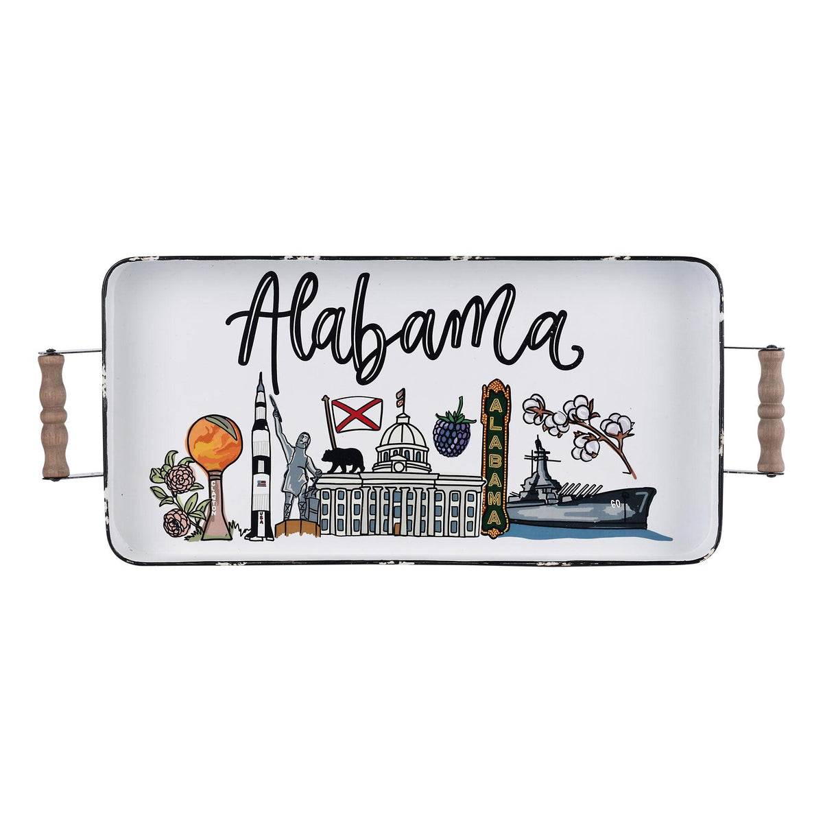 State of Alabama Enamel Tray - GLORY HAUS 