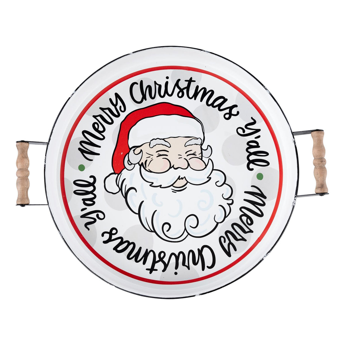 Ho Ho Ho Santa Enamel Tray - GLORY HAUS 