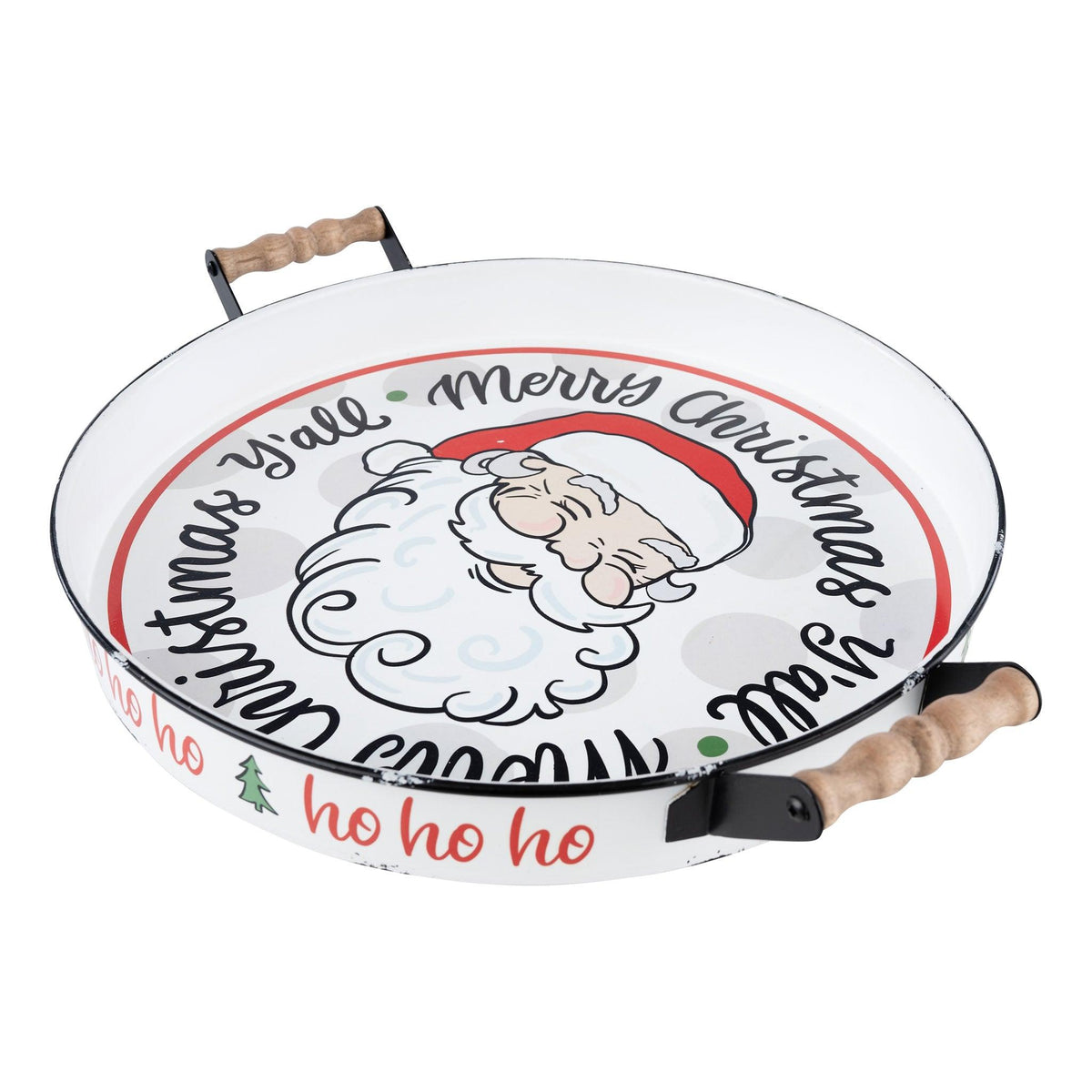 Ho Ho Ho Santa Enamel Tray - GLORY HAUS 