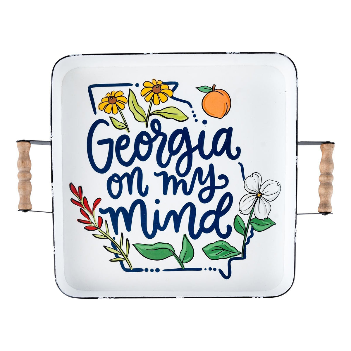 Georgia On My Mind Enamel Tray - GLORY HAUS 