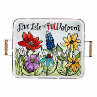 Live Life Full Bloom Enamel Tray - GLORY HAUS 