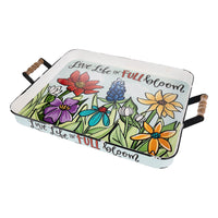 Live Life Full Bloom Enamel Tray - GLORY HAUS 