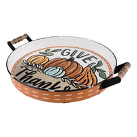 Pumpkin Give Thanks Enamel Tray - GLORY HAUS 