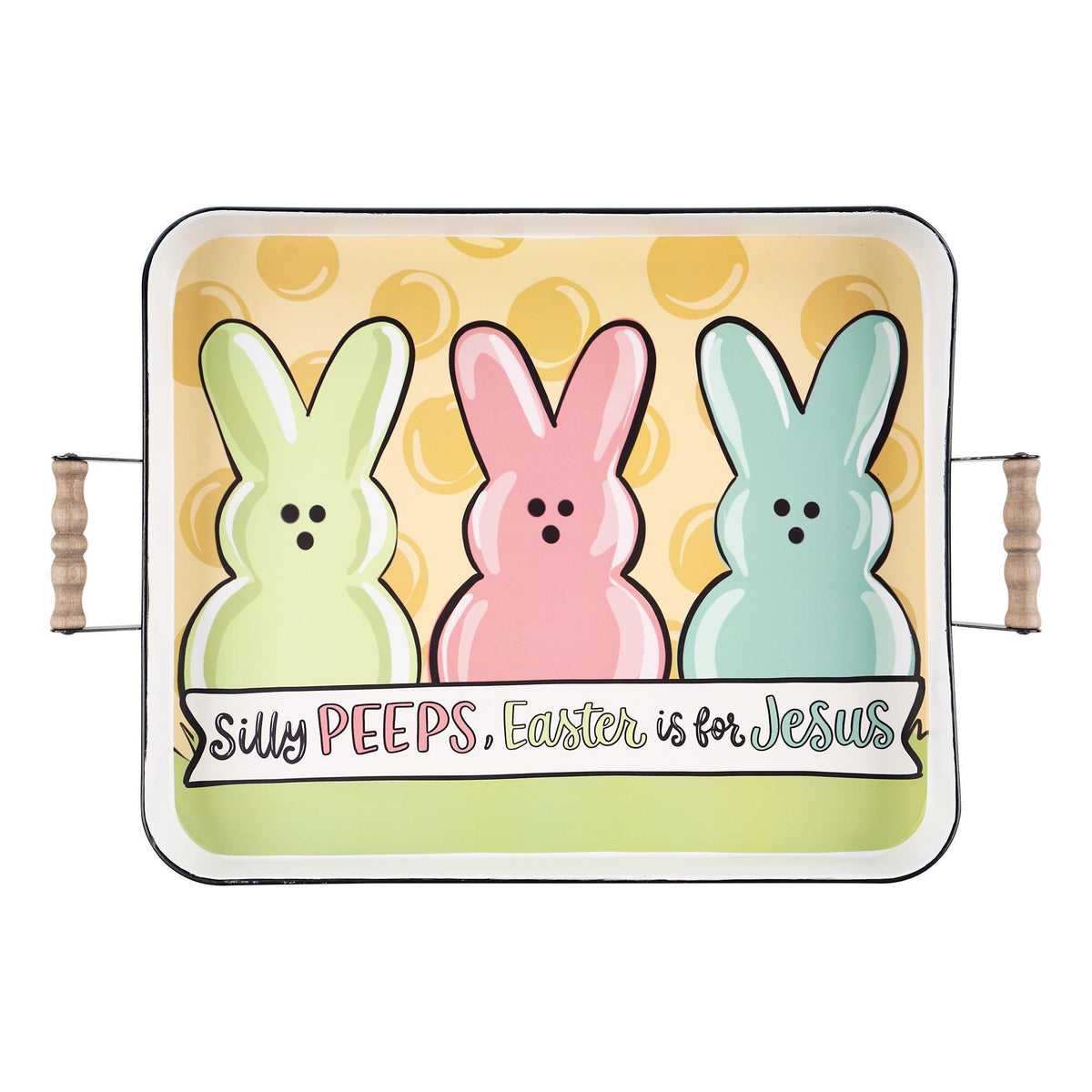 Three Silly Peeps Enamel Tray - GLORY HAUS 