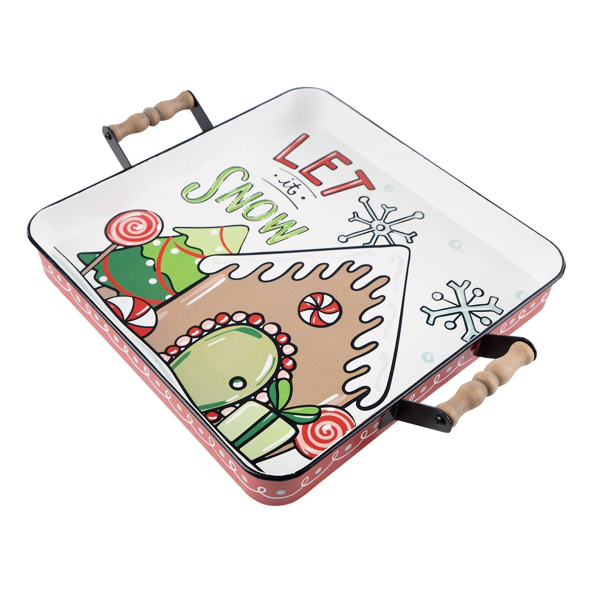 Let It Snow Enamel Tray - GLORY HAUS 