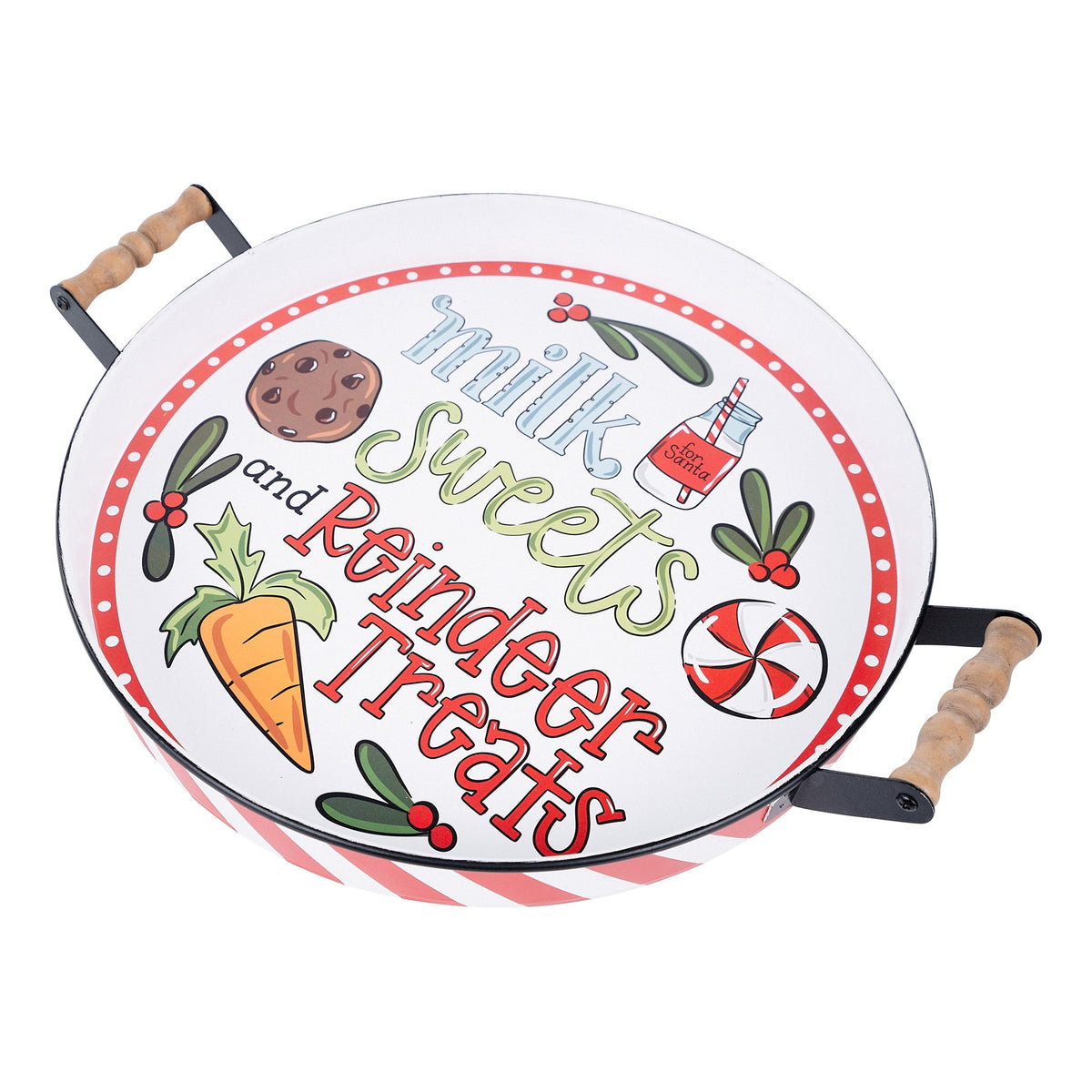 Milk Sweets & Reindeer Treats Enamel Tray