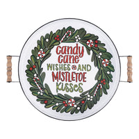 Candy Cane Wishes Enamel Tray