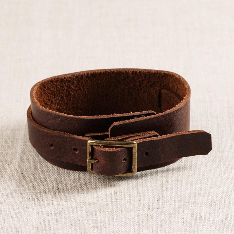 Handmade Leather Cuff Bracelet - Glory Haus – GLORY HAUS