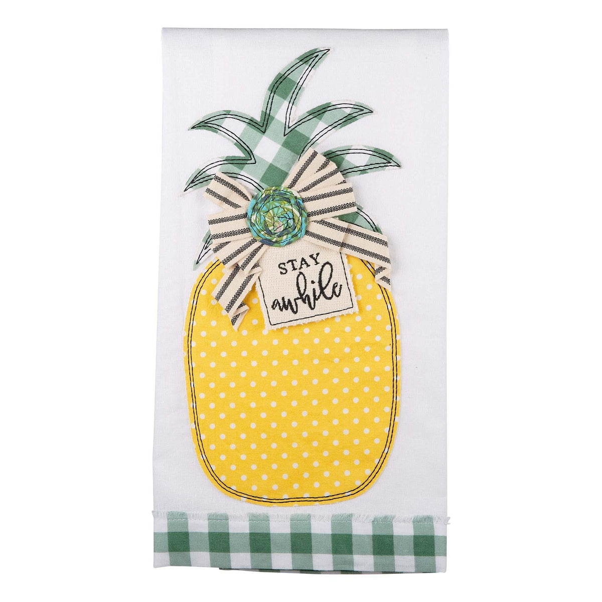Stay Awhile Pineapple Tea Towel - GLORY HAUS 