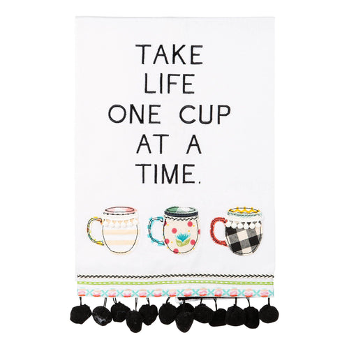 One Cup at a Time Tea Towel - GLORY HAUS 