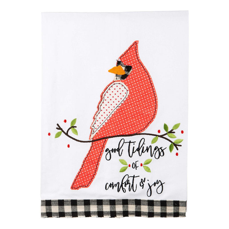 Good Tidings Red Bird Tea Towel - GLORY HAUS 