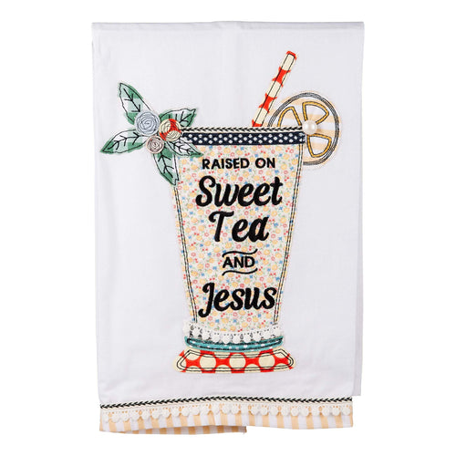 Sweet Tea and Jesus Glass Tea Towel - GLORY HAUS 