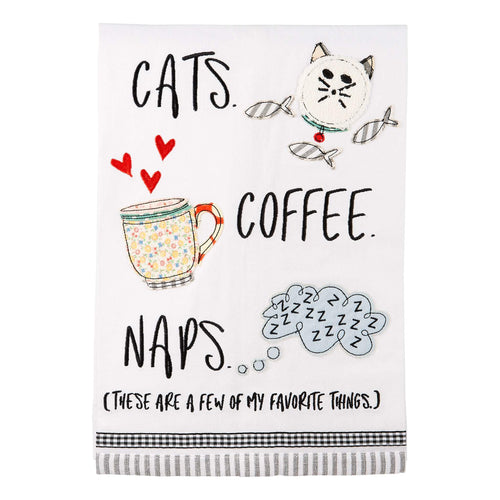 Cats, Coffee, Naps Tea Towel - GLORY HAUS 