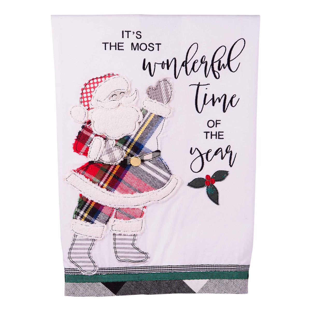 Most Wonderful Time Santa Tea Towel - GLORY HAUS 