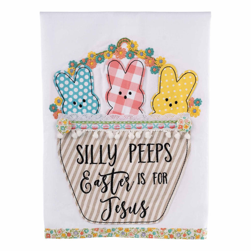 Three Peeps Easter Basket Tea Towel - GLORY HAUS 