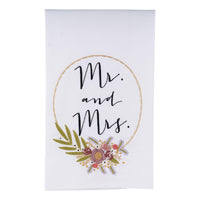 Mr. & Mrs. Mistletoe Wreath Personalized Kitchen Tea Towels