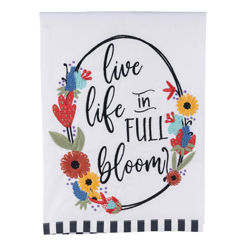 Live Life in Full Bloom Tea Towel - GLORY HAUS 