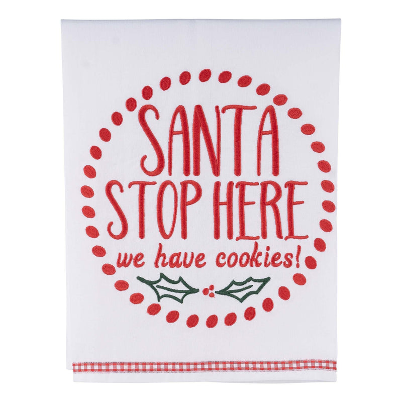 Santa Stop Here Tea Towel - GLORY HAUS 