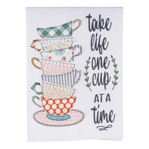 Take Life One Cup at a Time Tea Towel - GLORY HAUS 