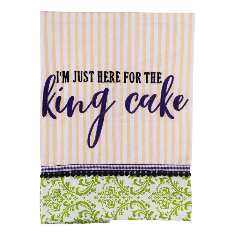 I'm Just Here for the King Cake Tea Towel - GLORY HAUS 
