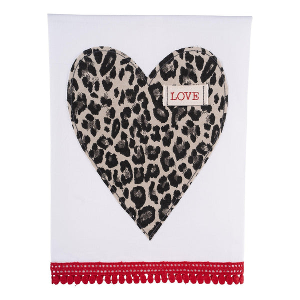 Love Heart Cheetah Tea Towel - GLORY HAUS 