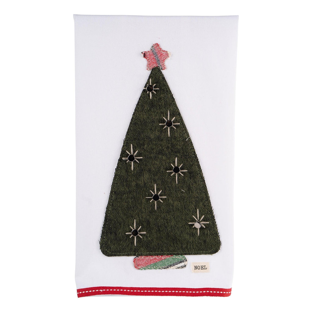 Silver Star Christmas Tree Tea Towel - GLORY HAUS 