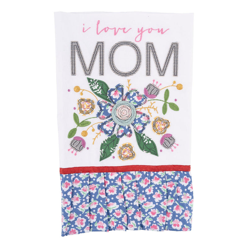 Flower I Love You Mom Tea Towel - GLORY HAUS 