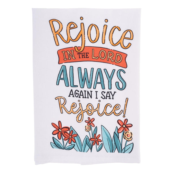 Rejoice In The Lord Always Tea Towel - GLORY HAUS 