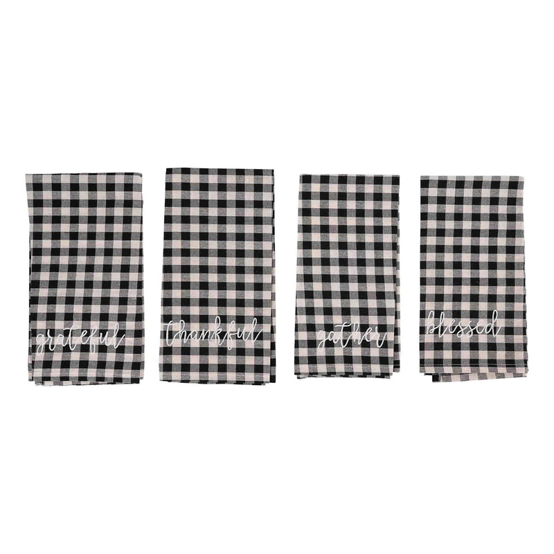 Black & White Check Napkins Set of 4 - GLORY HAUS 