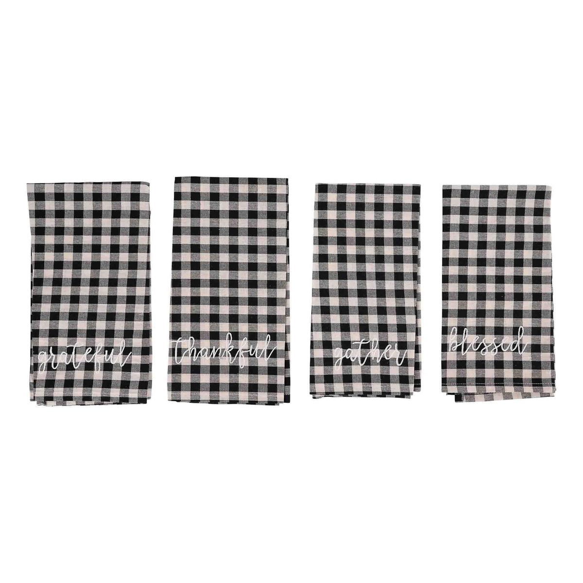 Black & White Check Napkins Set of 4 - GLORY HAUS 