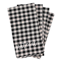 Black & White Check Napkins Set of 4 - GLORY HAUS 