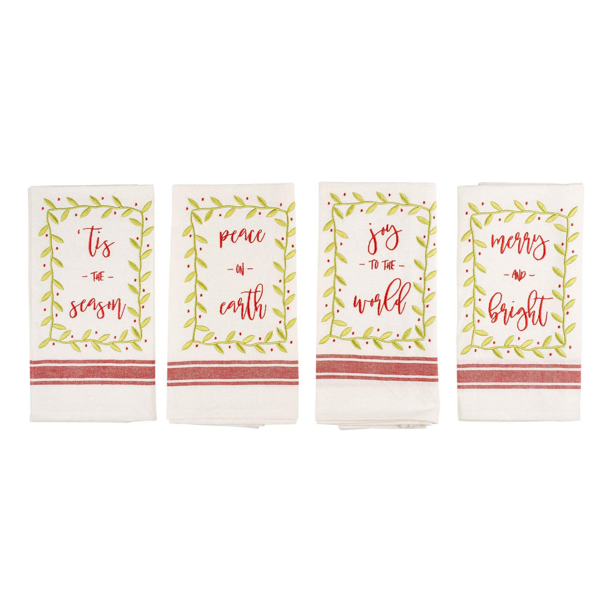 Christmas Holly Napkins Set of 4 - GLORY HAUS 